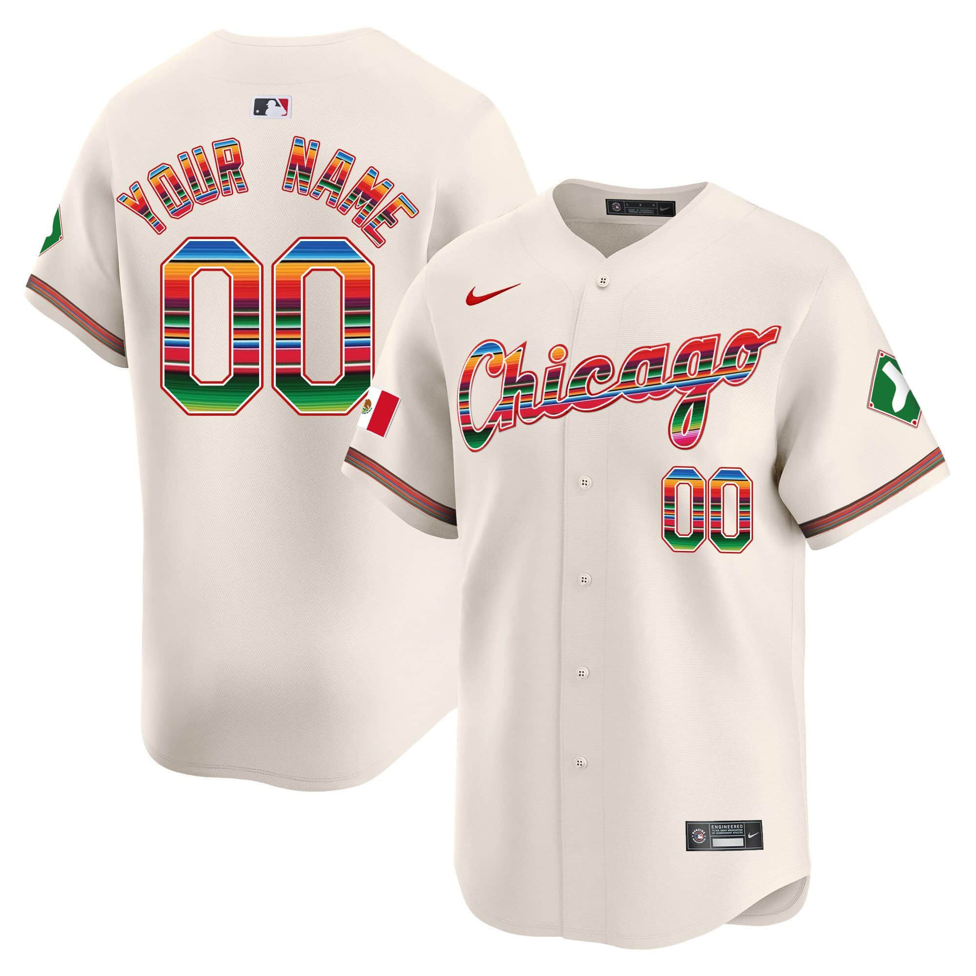 Men Chicago White Sox Cream Nike 2024 Mexico Vapor Premier Limited Custom MLB Jersey style 1